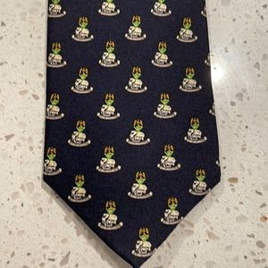 Indian made blue elephant silk tie